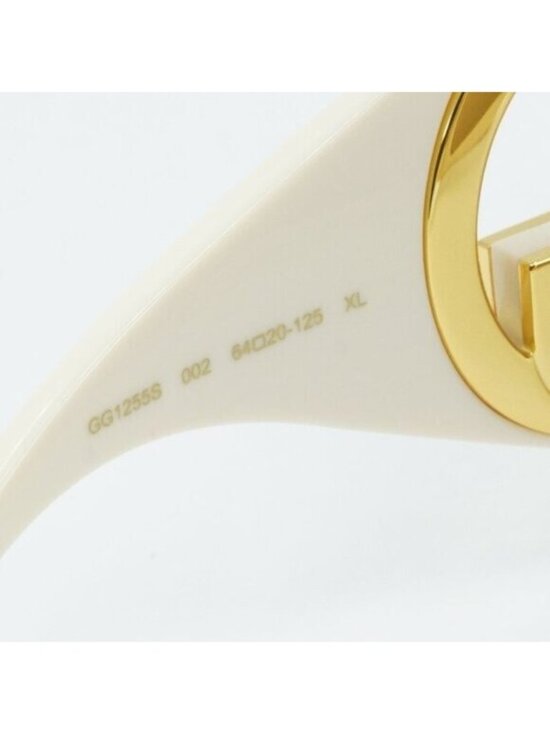 Gucci GG1255S 002 Butterfly Sunglasses - Ivory/Light Brown